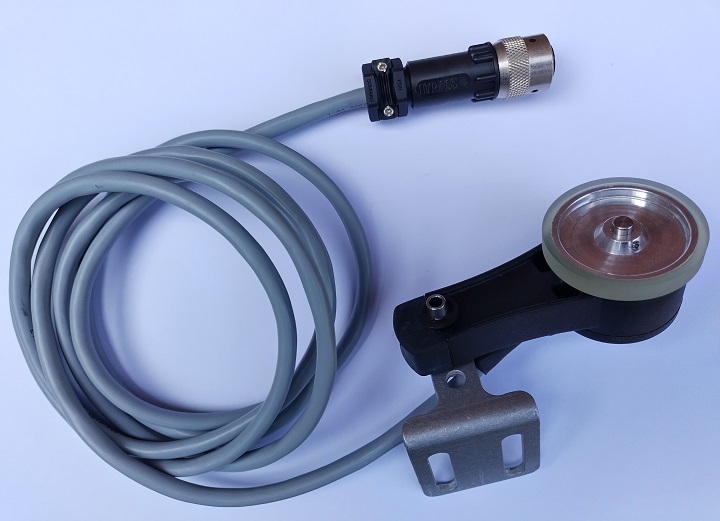 A GPR survey distance-measuring wheel encoder with connector cable